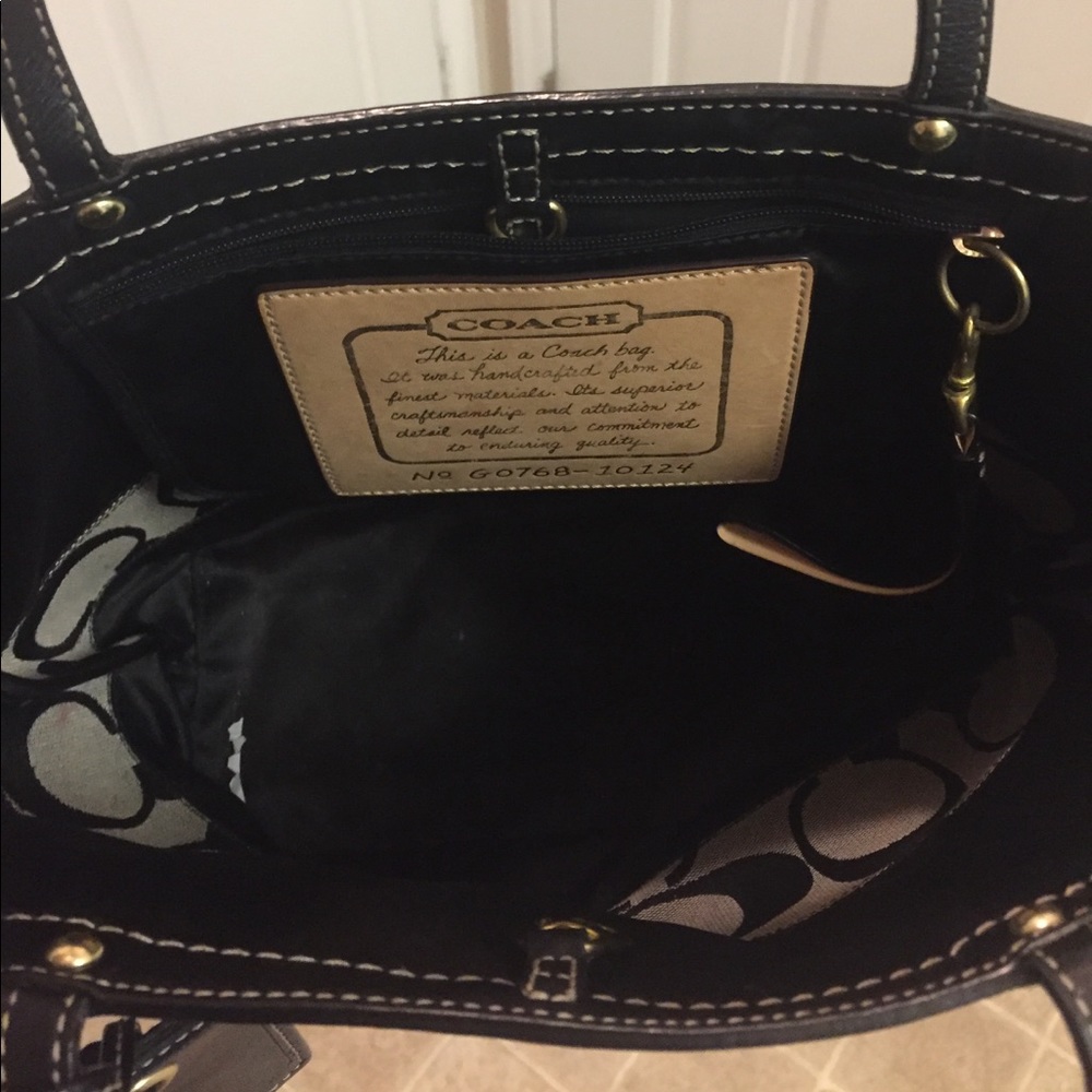 Coach grey and black tote purse - Picture 2 of 2